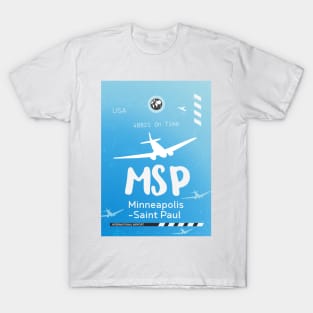 MSP Minneapolis Saint Paul airport tag T-Shirt